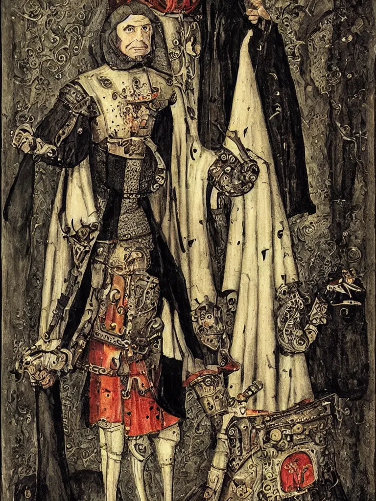 Prompt: a medieval nobleman by tim burton |