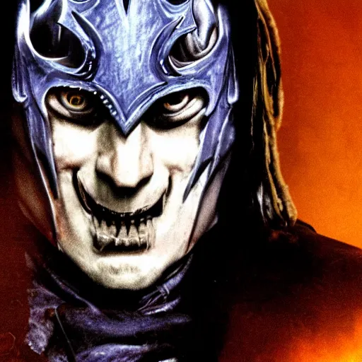 Image similar to arthas menethil as the american psycho, cinematic still, warcraft 3 graphics