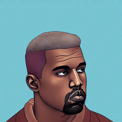 Image similar to art nouveau illustration of kanye west, highly detailed, sharp focus, smooth, 4 k