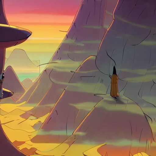 Prompt: a screenshot from adventure time, screenshot from avatar the last airbender, by Salvador dali and Makoto Shinkai and Lois van baarle -n 9 --height 1024 --width 1024