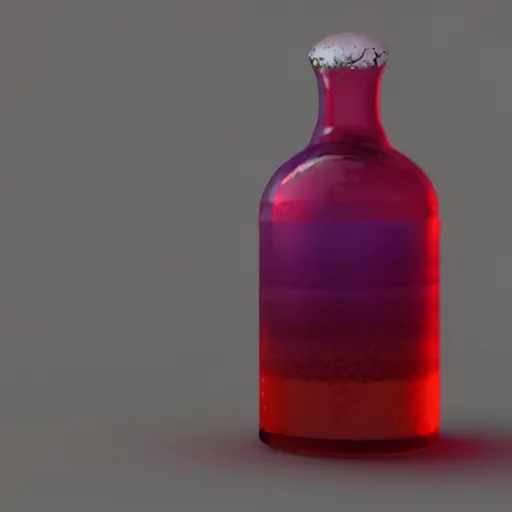 Prompt: A fantasy potion bottle, octane render, trending on artstation