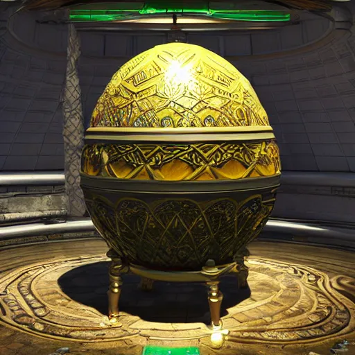 Image similar to a gigantic faberge egg, aetherpunk, unreal engine,