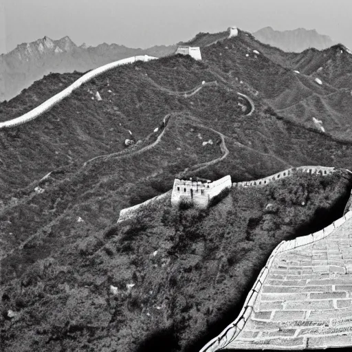 Prompt: photograph of the great wall of china on the moon