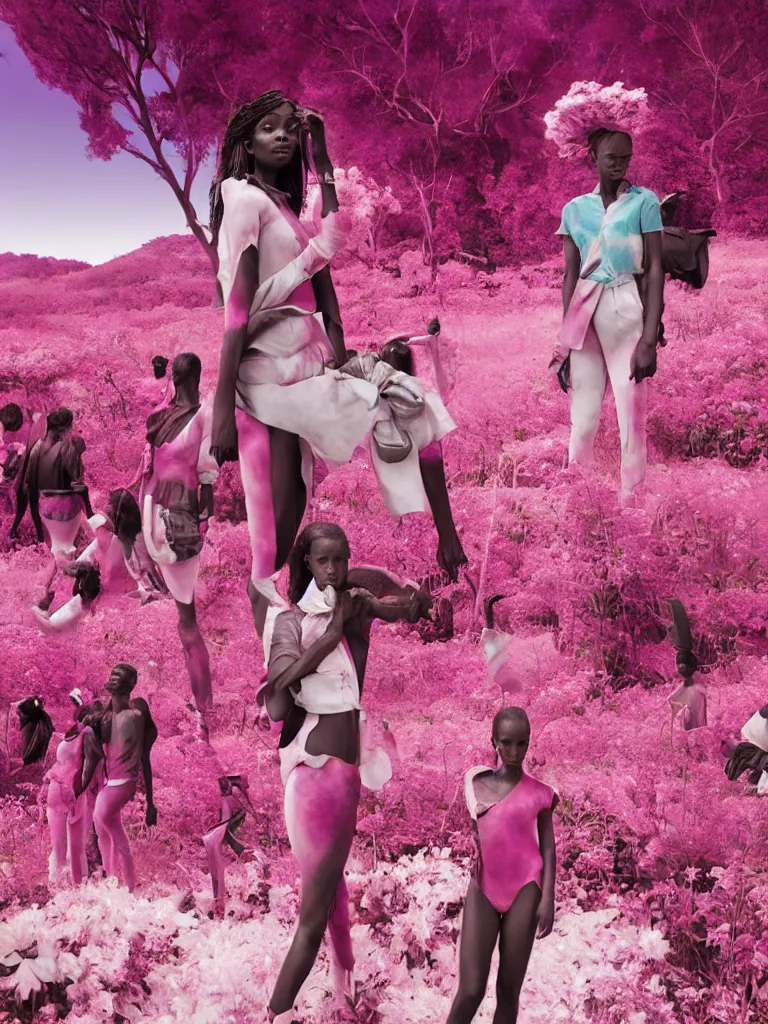 Image similar to fragrance advertising campaign by richard mosse