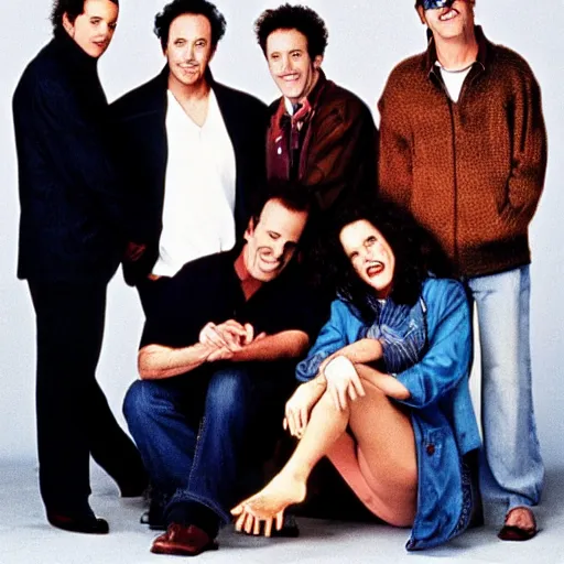 Image similar to cast of seinfeld, rolling stone magazine mid 1 9 9 0 s