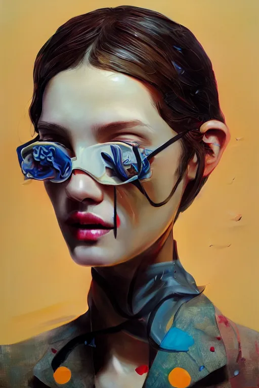 Prompt: 3 d, close - up, happy fashion model, plastic, poster art, intricate oil painting, high detail, figurative art, multiple exposure, poster art, 3 d, by stanley kubrick and tooth wu and wlop and beeple