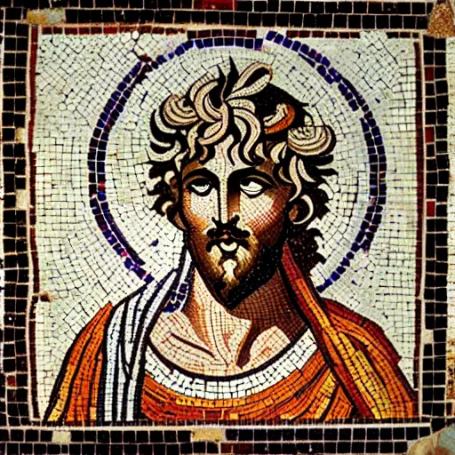 Prompt: dionysus, ancient greek mosaic - n 9