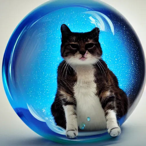 Image similar to cat made of soap bubble