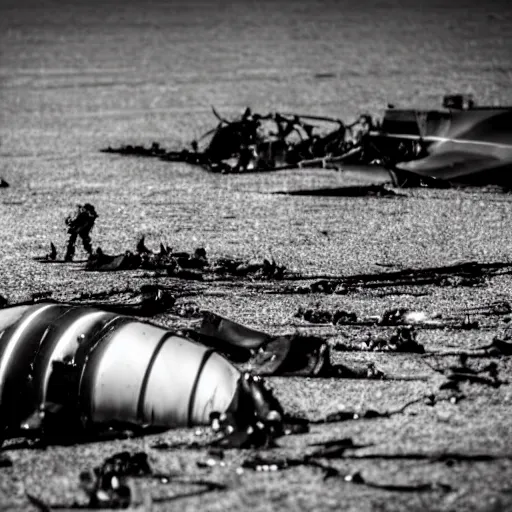 Prompt: crashed cargo plane leaking mysterious black gooey liquid, mysterious black slime, black gooey liquid leaking out of crashed cargo plane, apocalyptic, 8 5 mm f / 1. 4