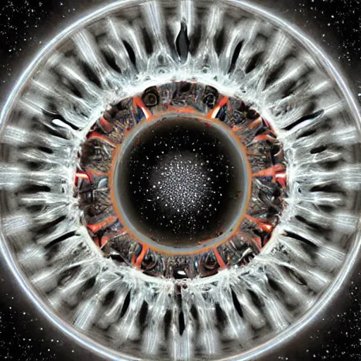 Image similar to Infinite Wheels within wheels with infinite eyes, hyperrealistic art, biological, universe