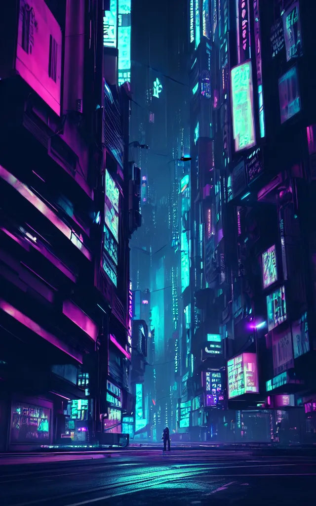 Image similar to a magnificent dark neon futuristic cyberpunk city bustling street at night cyberart photography by liam wong rendered in octane, 3 d render, trending on cgsociety, blender 3 d