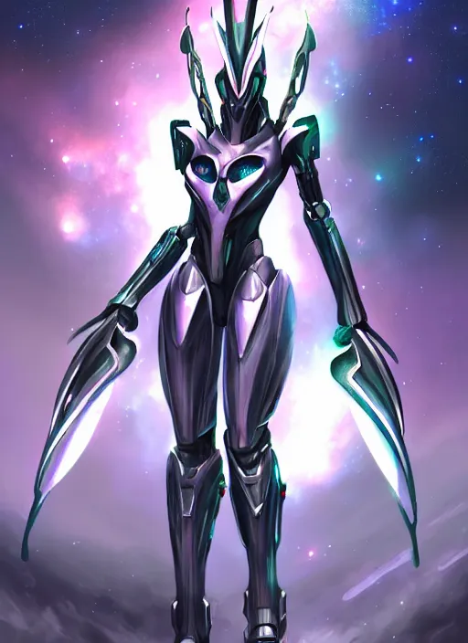 Image similar to cinematic goddess shot, cosmic sized perfectly proportioned stunning beautiful anthropomorphic robot mecha female dragon, nebula background, larger than galaxies, holding milky way in sharp claws, sleek silver armor, epic proportions, epic size, epic scale, ultra detailed digital art, furry art, macro art, dragon art, giantess art, warframe fanart, furaffinity, deviantart