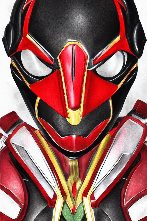 Image similar to portrait of kamen rider kuuga, realistic, highly detailed, digital painting