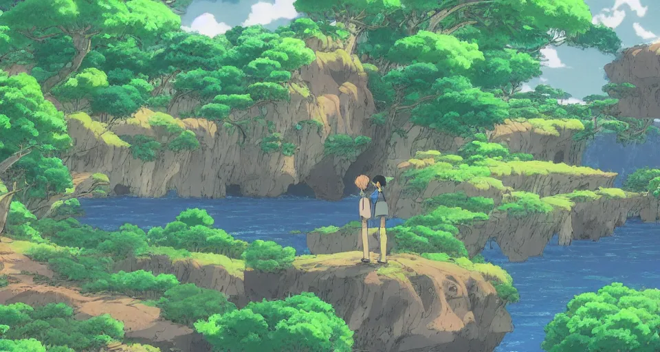 Prompt: beautiful landscapes by studio ghibli, high definition