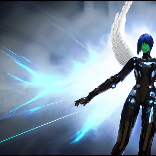 Prompt: futuristic angel wearing high tech armor, bayonetta, rendered in unreal engine, ultra realistic, 4k