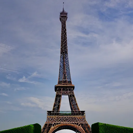 Prompt: the eiffel tower upside down