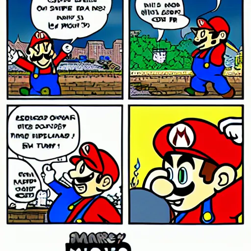 Image similar to super mario, by matt bors