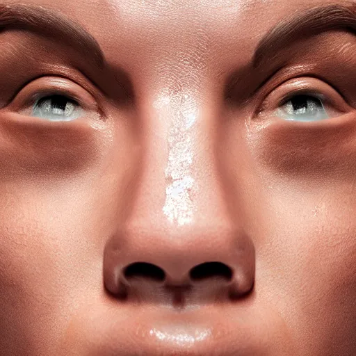 Image similar to a beautiful face sculpted from raw meat and rare earth metals, studio lighting, photorealistic