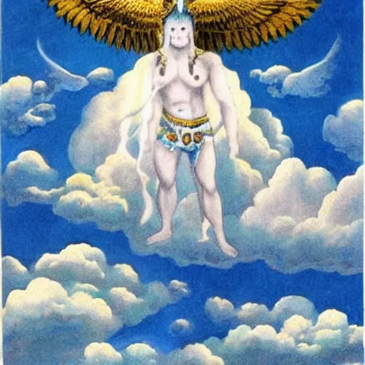 Image similar to i wonder if i dreamt of anu, the head sky god aka the bull of heaven. i totally forgot about him until i looked up the dream meaning