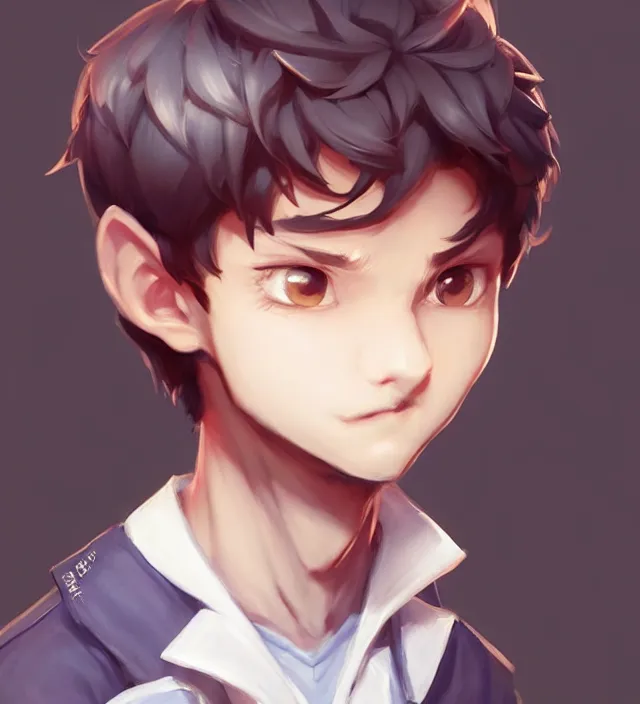 Image similar to character concept art of a cute young male anthropomorphic character | | cute - fine - face, pretty face, key visual, realistic shaded perfect face, fine details by stanley artgerm lau, wlop, rossdraws, james jean, andrei riabovitchev, marc simonetti, and sakimichan, trending on artstation