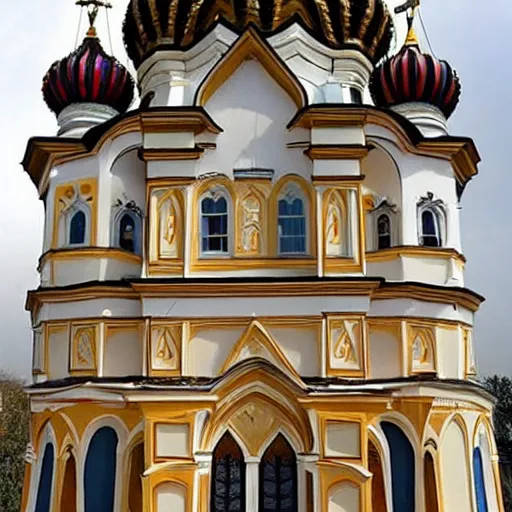 Image similar to tiny home that looks exactly like a scaled - down st volodymyr's cathedral.