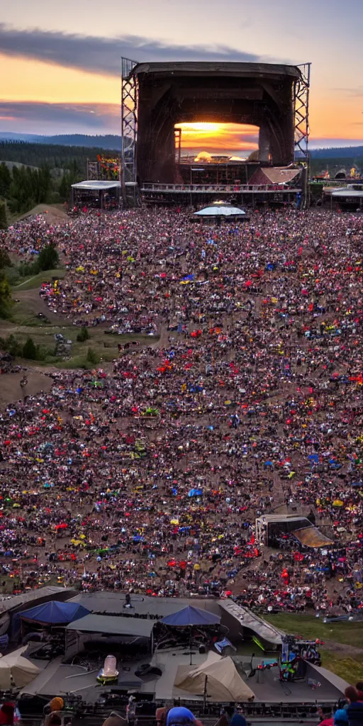 Image similar to dave matthews band performing at dusk at the gorge amphitheatre in washington state