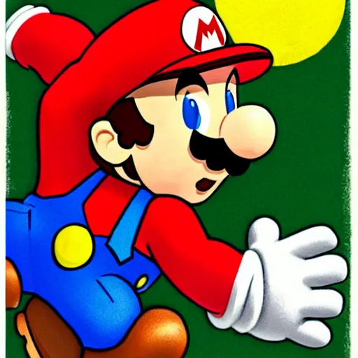 Prompt: super mario by h. r. geiger