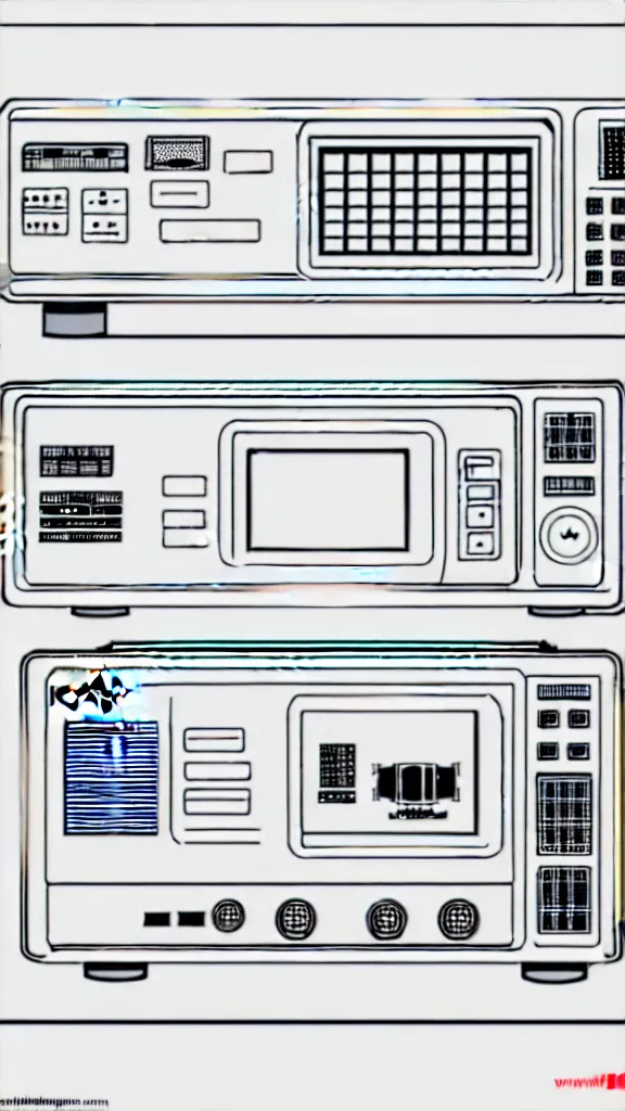 Prompt: technical diagrams of Y2K military electronics, intricate line art centered golden rule 300dpi