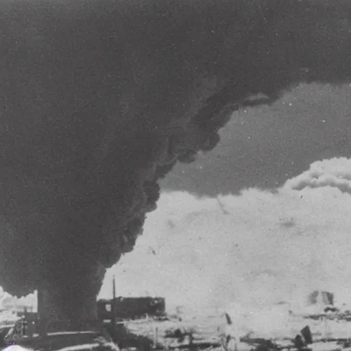 Image similar to a photo taken from inside of a trench showing a nuclear explosion in the distance, you can see the explosion's shockwave in the clouds, realistic, taken on a ww 2 camera.