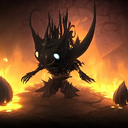 Prompt: radiance as a dark souls boss, style of dark souls, extremely high detail, 3 d, hollow knight, 4 k