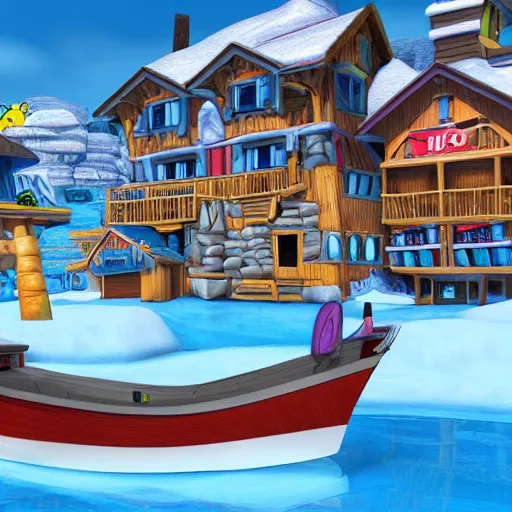 Prompt: club penguin in hyper detailed 4 k 3 d render