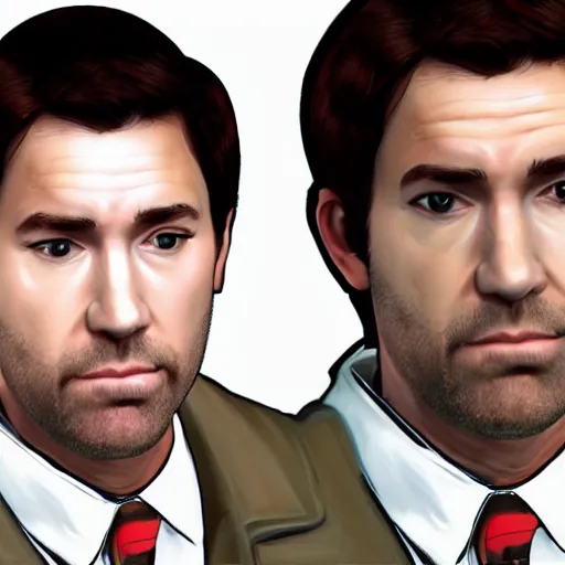 Image similar to jim hapert from the office as a gta character, painting, john krasinski,