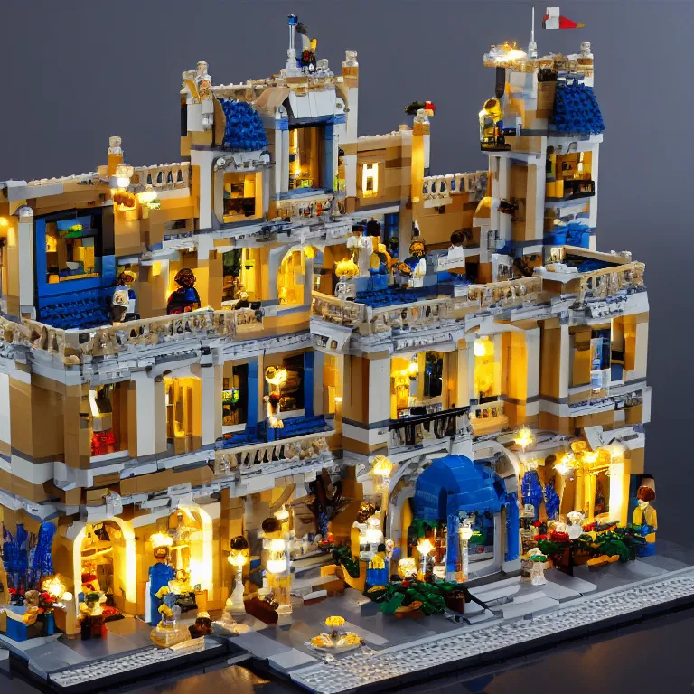 Prompt: mara - a - lago lego set, product marketing, photorealistic, studio lighting, highly detailed