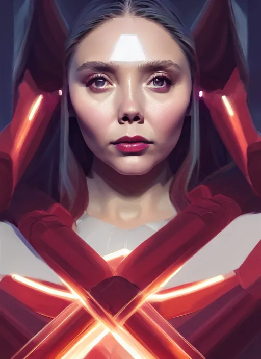 Prompt: portrait of modern darna, elizabeth olsen, intricate, elegant, glowing lights, highly detailed, digital painting, artstation, glamor pose, concept art, smooth, sharp focus, illustration, art by wlop, mars ravelo and greg rutkowski