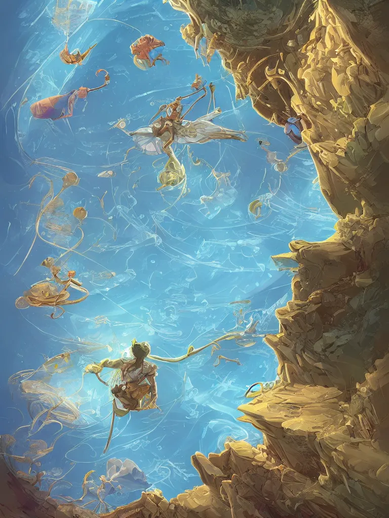 Image similar to floating by disney concept artists, blunt borders, golden ratio