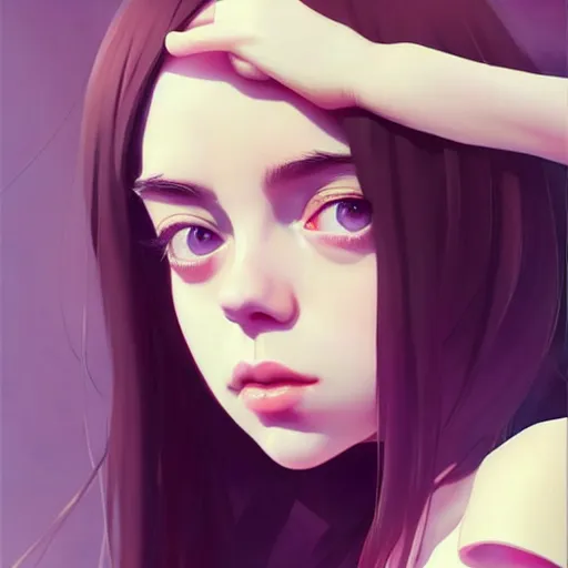 Image similar to a beautiful billie eilish christina hendricks alluring instagram model in crop top, by guweiz and wlop and ilya kuvshinov and artgerm and makoto shinkai and studio ghibli, symmetrical eyes, aesthetic, gorgeous, stunning, alluring, attractive, artstation, deviantart, pinterest, digital art