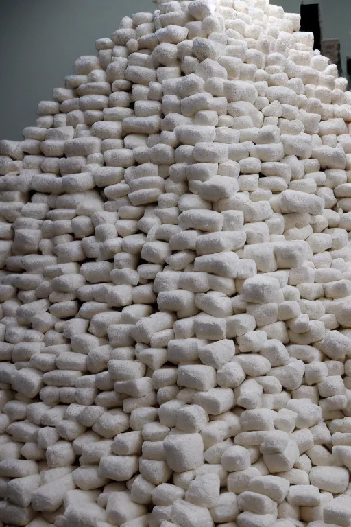 Prompt: the pyramids of egypt made of marshmallows