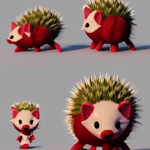 Image similar to cute fumo plush of a hedgehog girl with prickly spines, character design contest winner, silhouette, artstation, vray, anime girl, black and white and red, spoken heart