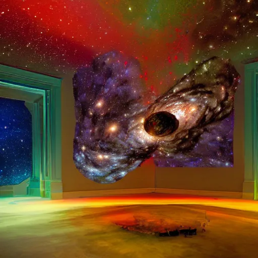 Prompt: colorful Liminal space in outer space by Mat Collishaw