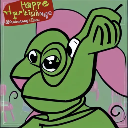 Image similar to happy pepe talking to each other