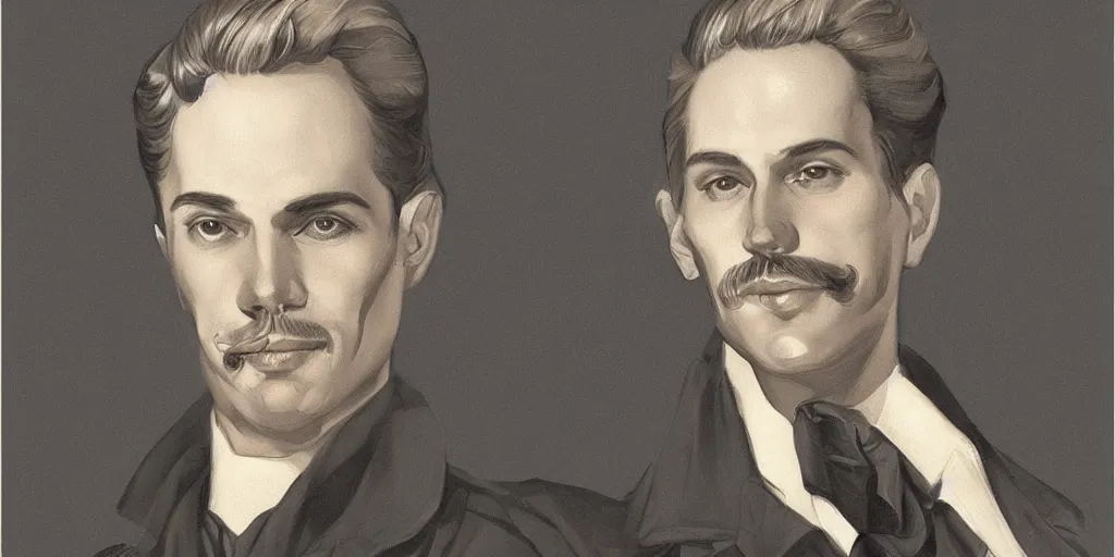 Image similar to h. levi smiley portrait by jc leyendecker, tom of finland