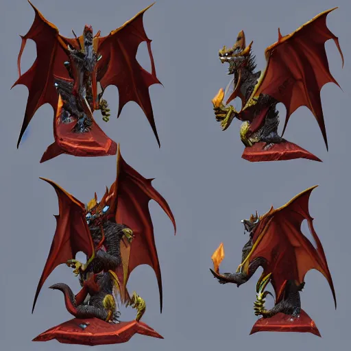 Image similar to vampire dragon stylized stl fantasy miniature, 3 d render, activision blizzard style, hearthstone style