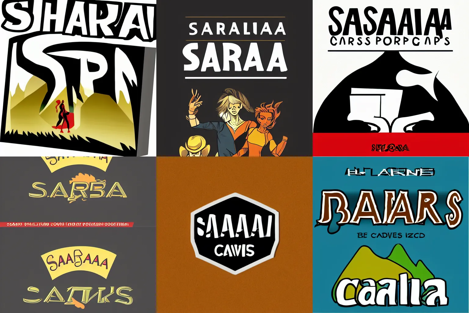 Image similar to Sahara comics logo for a publishing Company, minimalist