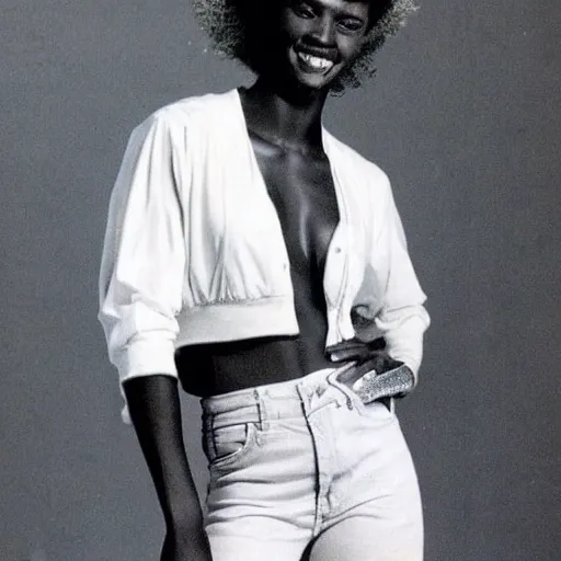 Image similar to aesthetic photo of a beautiful 1 9 8 7 black young female model, trending on pinterest