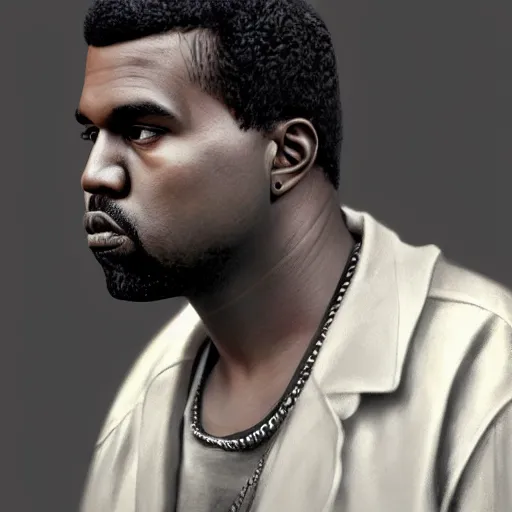 Image similar to hyperrealistic image of ( ( kanye west ) ) conway twitty, stunning 3 d render inspired by istvan sandorfi & greg rutkowski & banksy, perfect facial symmetry, dim volumetric cinematic lighting, 8 k octane comprehensive render, extremely mega hyper - detailed and lifelike attributes & atmosphere, intricate, realistic flesh texture, masterpiece, artstation, stunning,