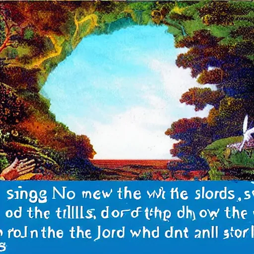 Image similar to sing to the lord a new song, his praise from the end of the earth, you who go down to the sea, and all that fills it, the coastlands and their inhabitants.