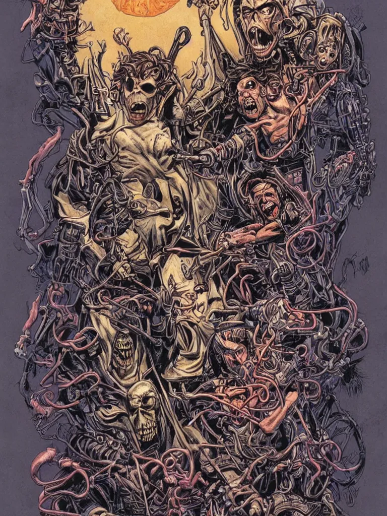 Image similar to iron maiden's eddie drawn by james jean on a fables comicbook cover