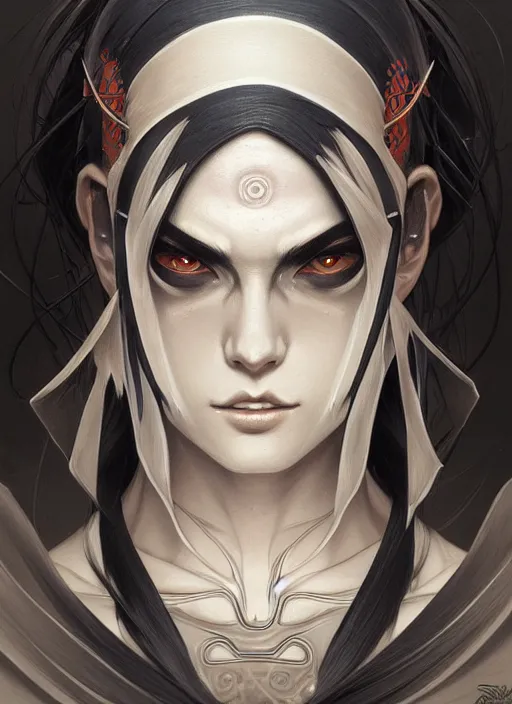 Image similar to symmetry!! portrait of pain from naruto, dark, intricate, elegant, highly detailed, digital painting, artstation, concept art, smooth, sharp focus, illustration, art by artgerm and greg rutkowski and alphonse mucha