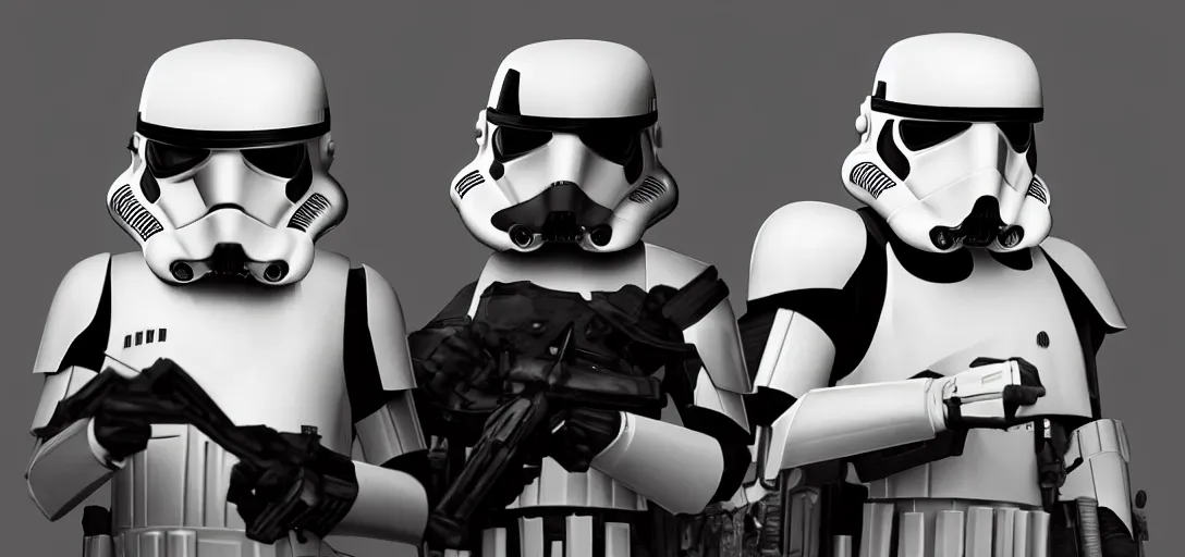 Prompt: star wars stormtrooper concept art, black background, 8 k photorealistic, hd, high details, trending on artstation