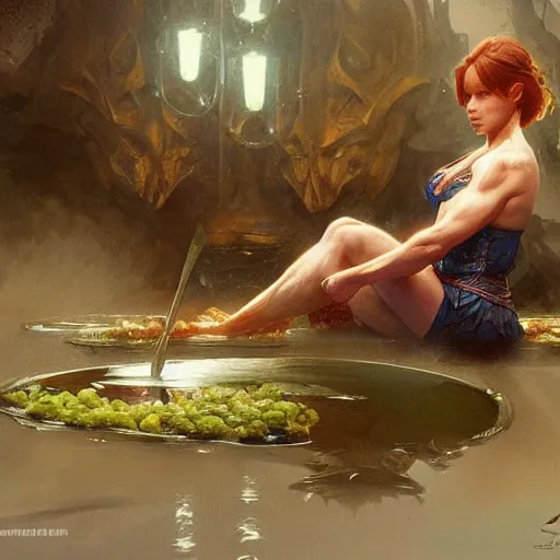 Prompt: John Cena eat a potato under the water , D&D, fantasy, intricate, cinematic lighting, highly detailed, digital painting, artstation, concept art, smooth, sharp focus, illustration, art by Artgerm and Greg Rutkowski and Alphonse Mucha